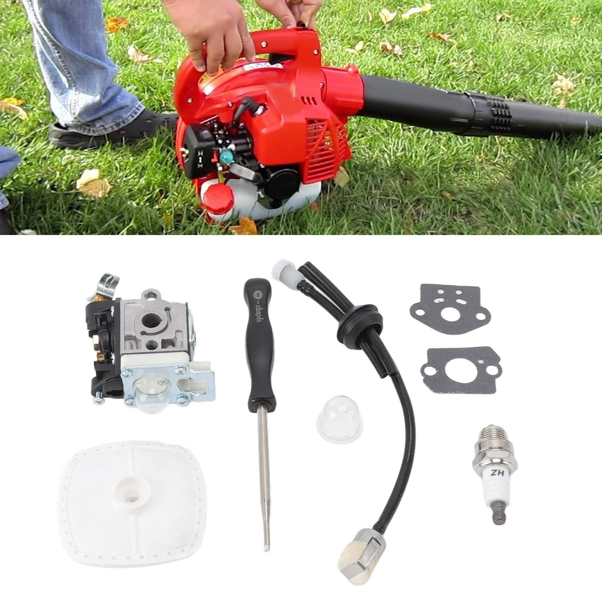 Leaf Blower Carburetor Kit Gasket Primer Bulb Cover Fuel Line Assembly Filter A021003660 for PB 250