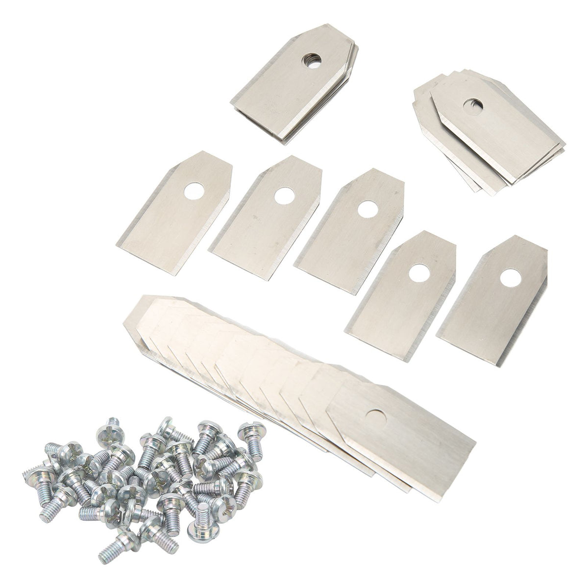 30PCS Stainless Steel Lawn Mower Blade Silver Weather Resistant Lawn Mower Replacement Blade for Husqvarna