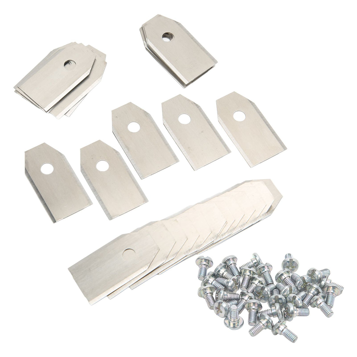 30PCS Stainless Steel Lawn Mower Blade Silver Weather Resistant Lawn Mower Replacement Blade for Husqvarna