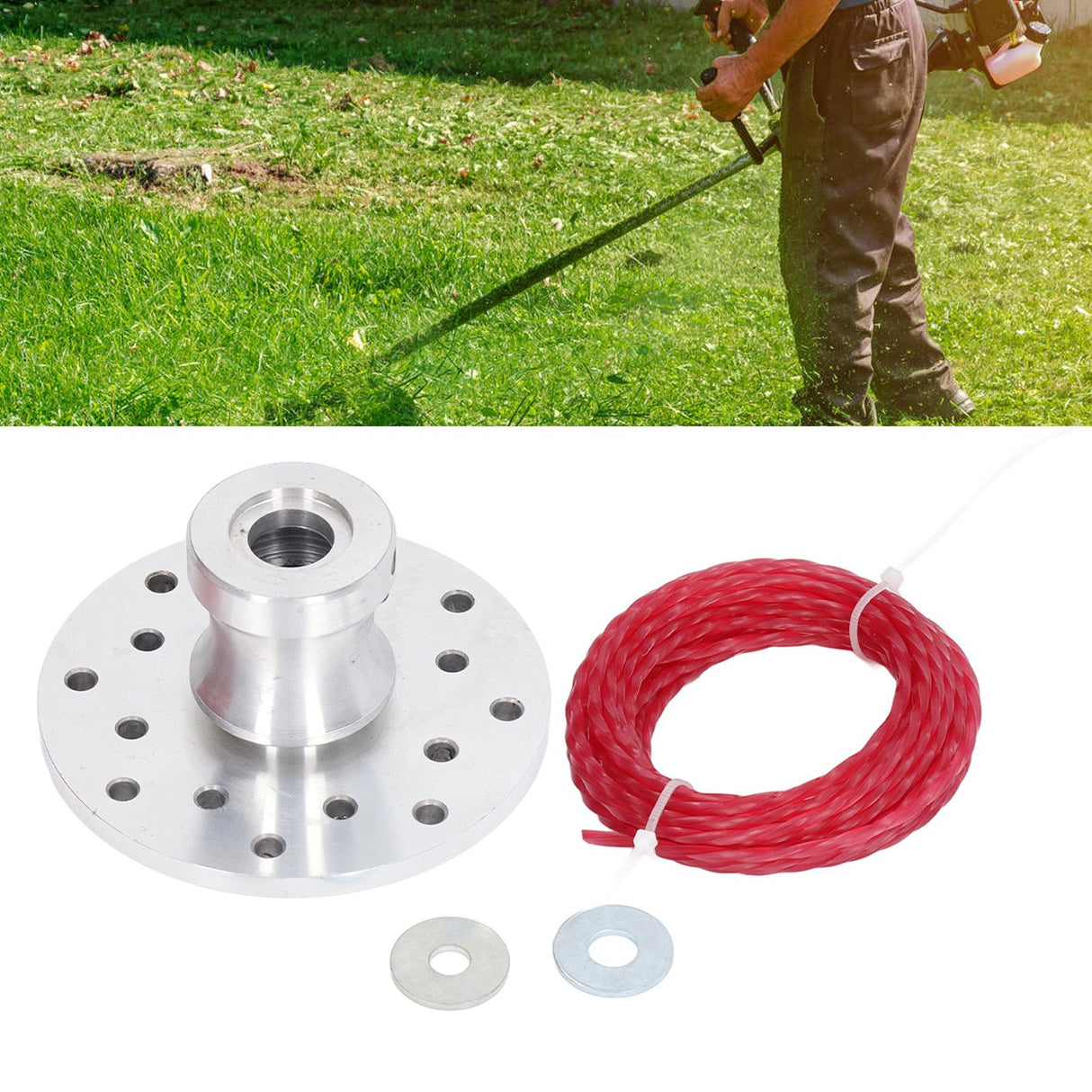 Trimmer Head Aluminum Multiple Holes with Twisted Ropes Strimmer Accessories for Titan Pro Brush Cutters
