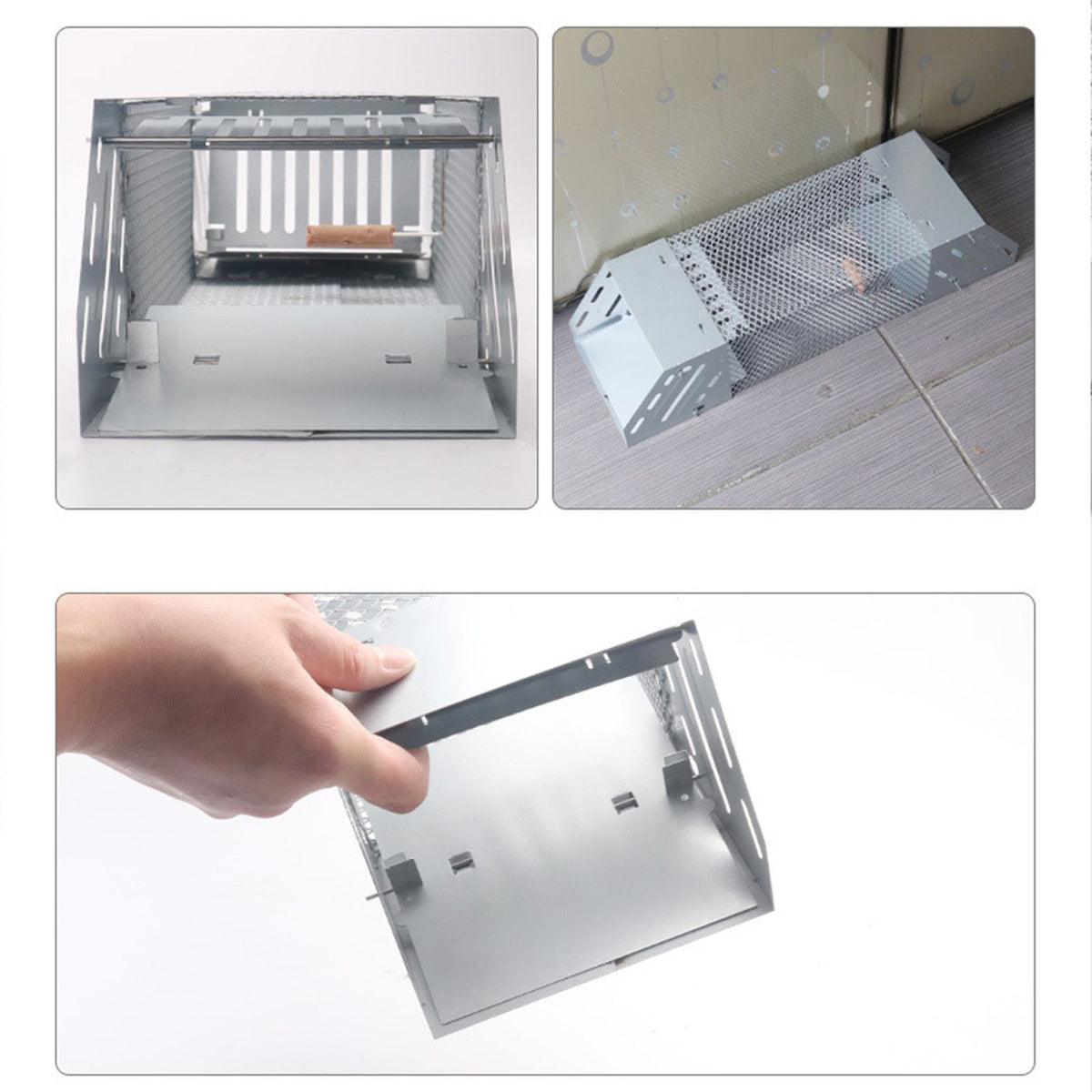 Mice Catch Cage Stainless Steel Full Automatic Dual Door Design Sensitive Mousetrap Cage for Indoor