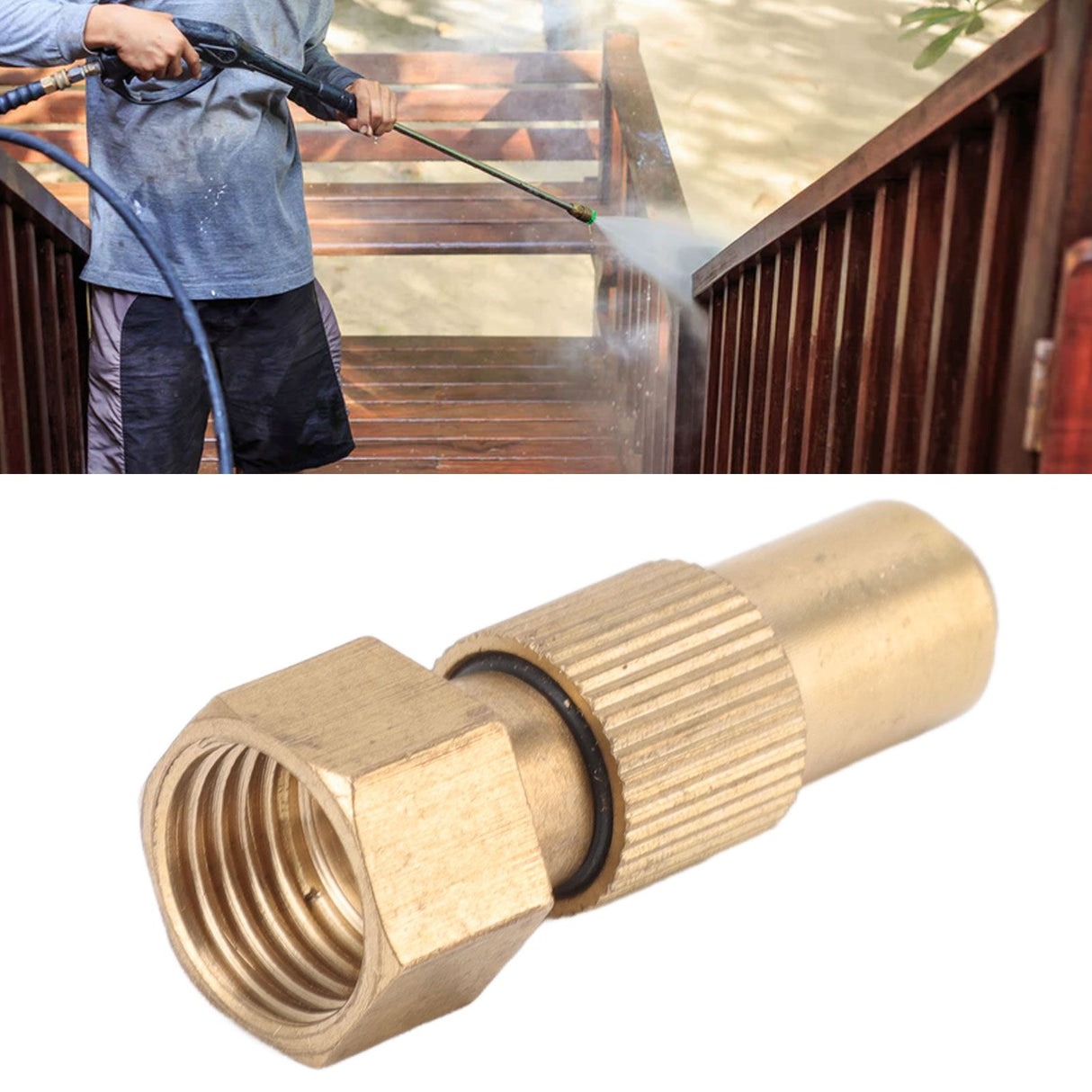 G3/8 Internal Thread High Pressure Sprayer Nozzle Ceramic Brass Watering Tool for Courtyard Agriculture 1.5mm/0.06in Hole