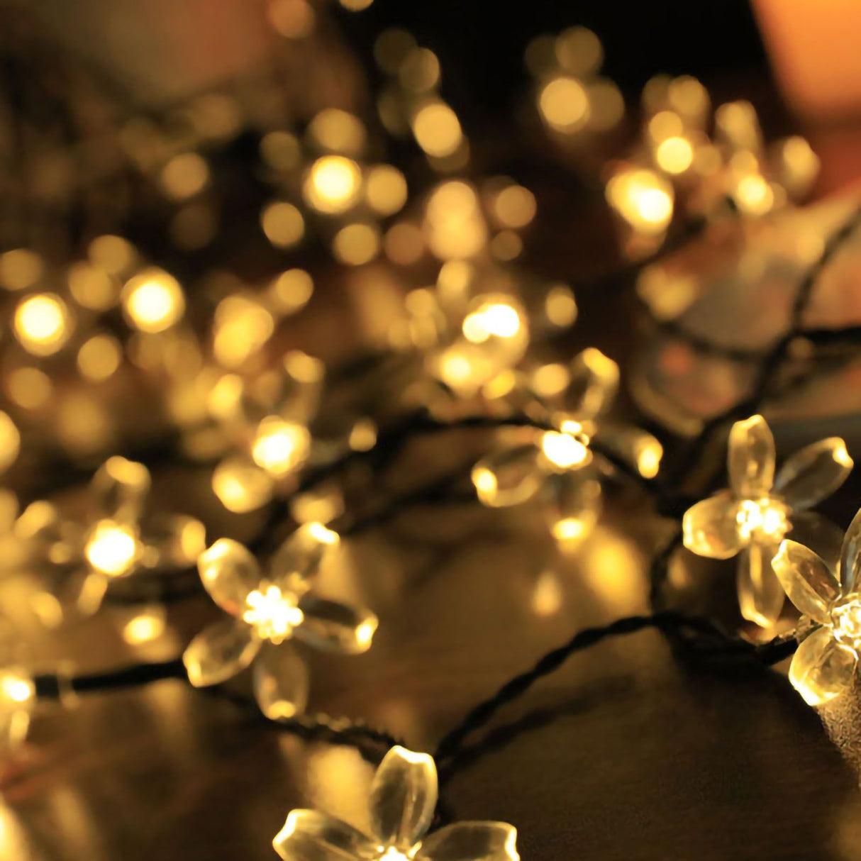 Sakura String Lights Solar Energy LED Waterproof Decoration Light for Outdoor Courtyard Warm White 5 Meters 20 Lights