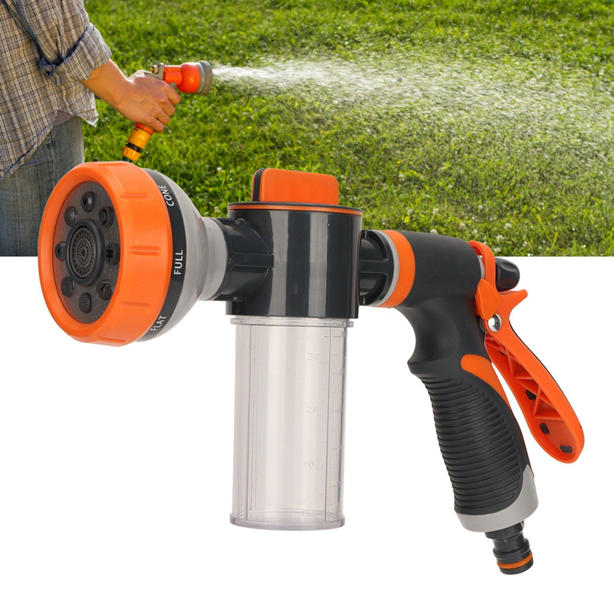Garden Watering Foam Sprayer High Pressure Multifunctional Water Spraying Machine with 8 Modes for Agricultural Rear Trigger
