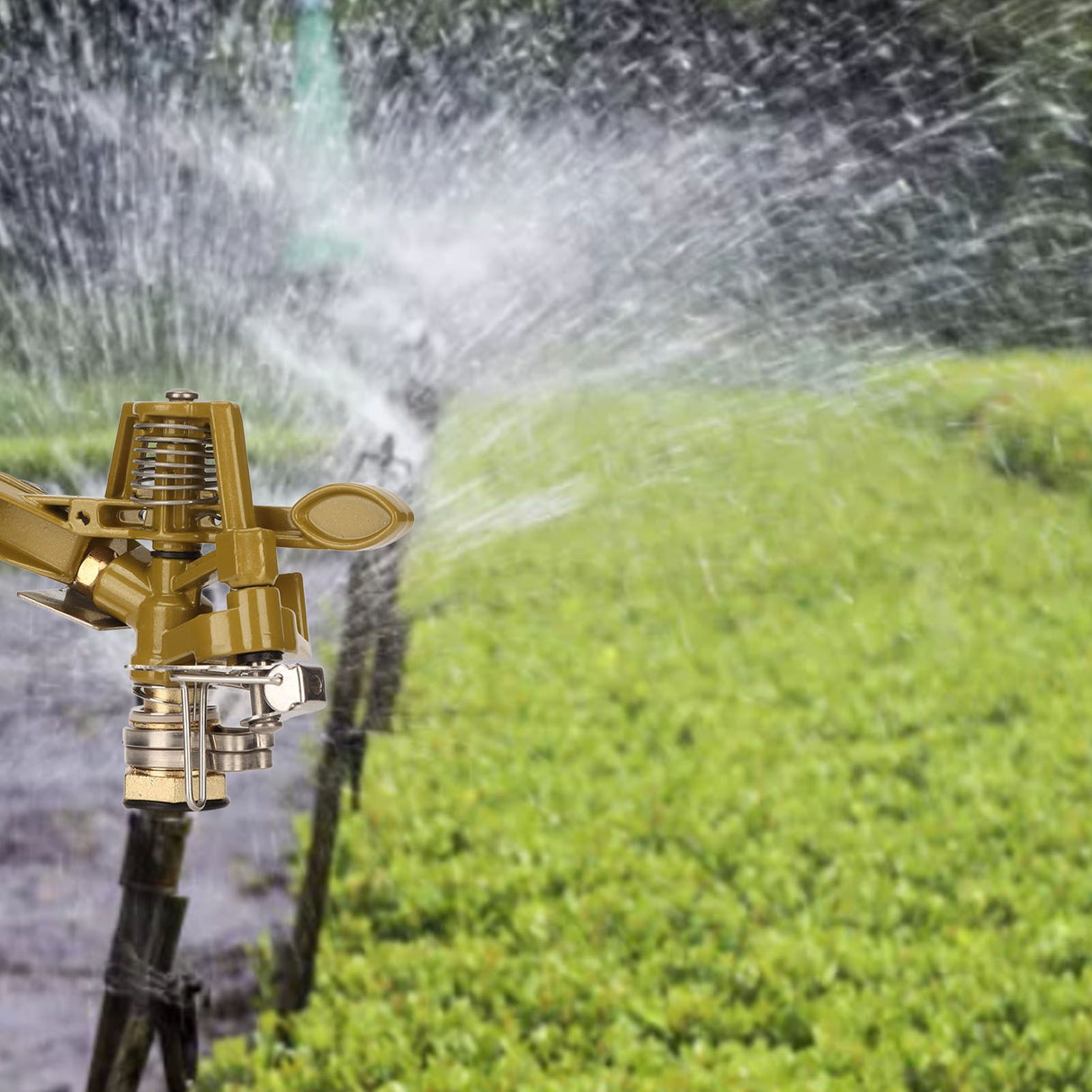 G1/2 Male Thread Watering Sprinkler Head 360 Degree Automatic Rotation 15m Range for Lawn Patio Garden Irrigation