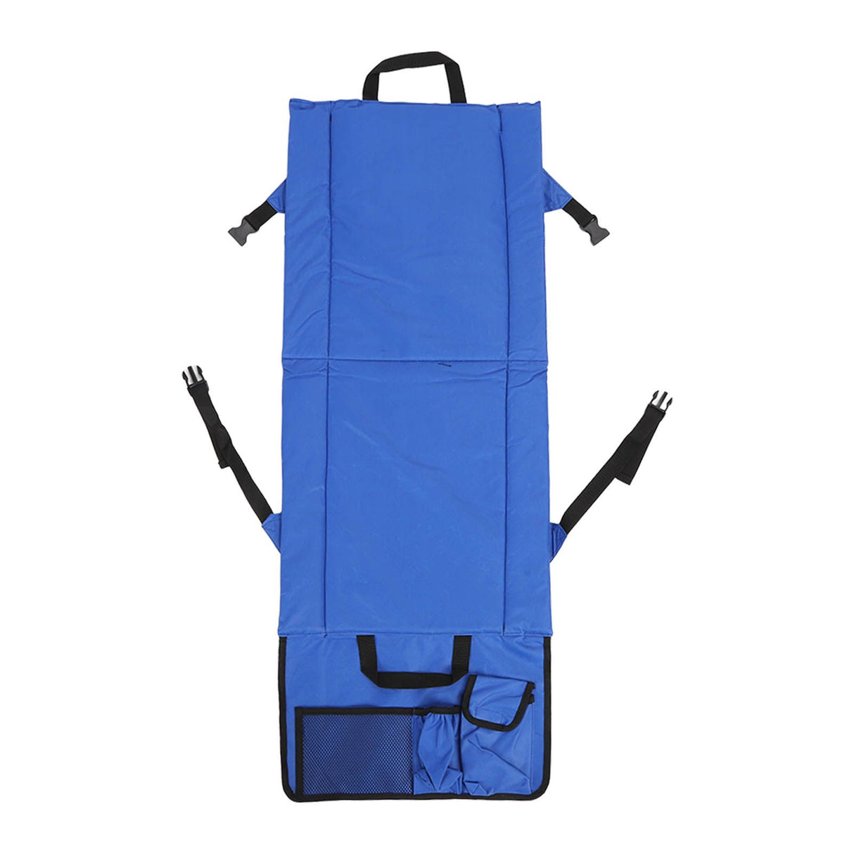 Folding Stadium Chair Adjustable Angle 600D Oxford Cloth Portable Bleacher Cushions with Pocket for Sandbeach Picnic BBQ Blue