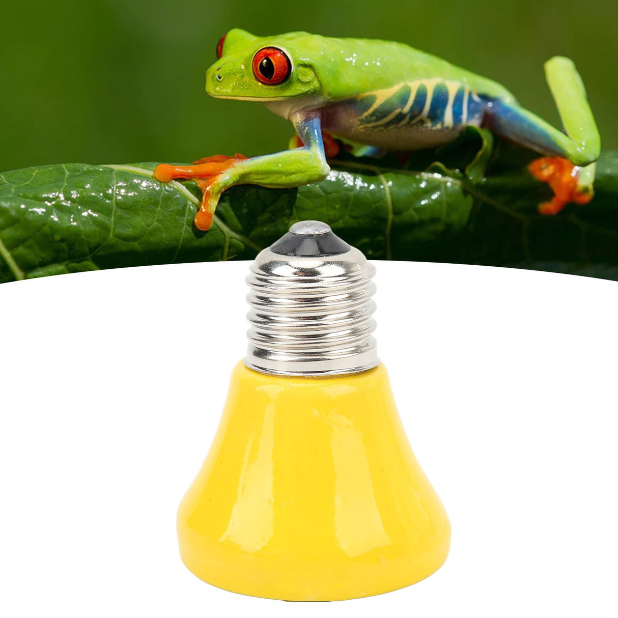 Ceramic Reptile Heat Lamp Bulb Mini Infrared Heat Ceramic Amphibian Heating Lamp for Lizards Reptiles 220V‑240V 25W Yellow