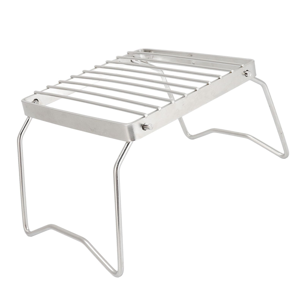 Folding Campfire Grill Stainless Steel Grid Shaped Camping Grill Grate Picnic QQB Grate for Outdoor