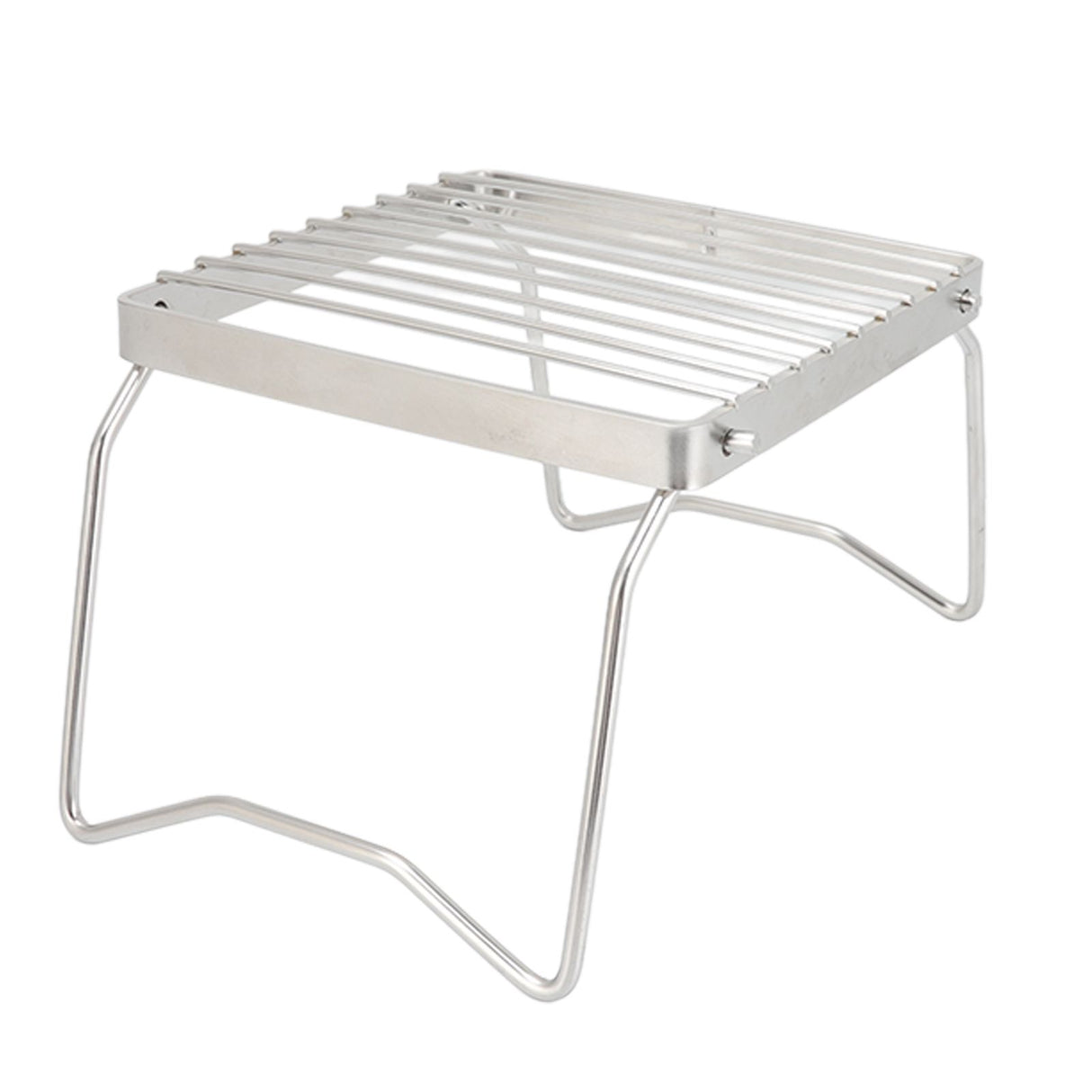 Folding Campfire Grill Stainless Steel Grid Shaped Camping Grill Grate Picnic QQB Grate for Outdoor