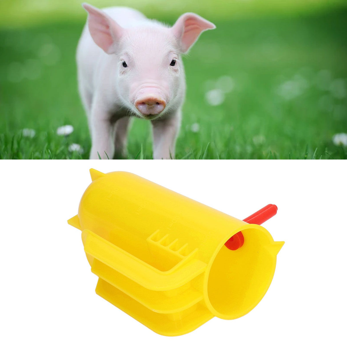 Lamb Milk Feeder Bottle 800ML Scale Accurate Quantitative Small Animal Calf Goat Pacifier Feeder Milk Bottle with Hand Grip Yellow