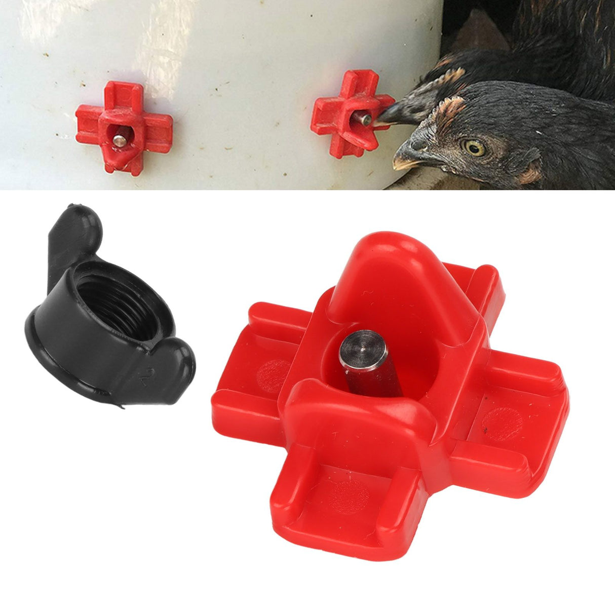 20PCS G1/8 Male Thread Chicken Drinking Nipples Automatic Waterer Equipment with Black Srews for Poultry Feeding