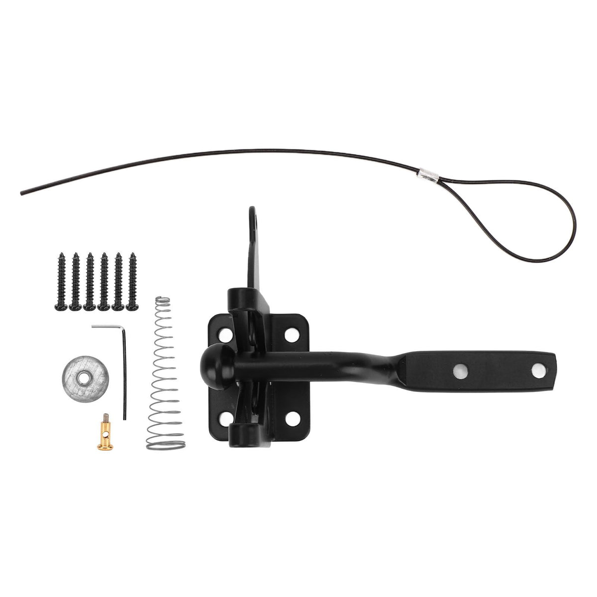Fence Latch Carbon Steel with Spring Gate Latch Safety Latch for Indoor Window Doors Pet Fences