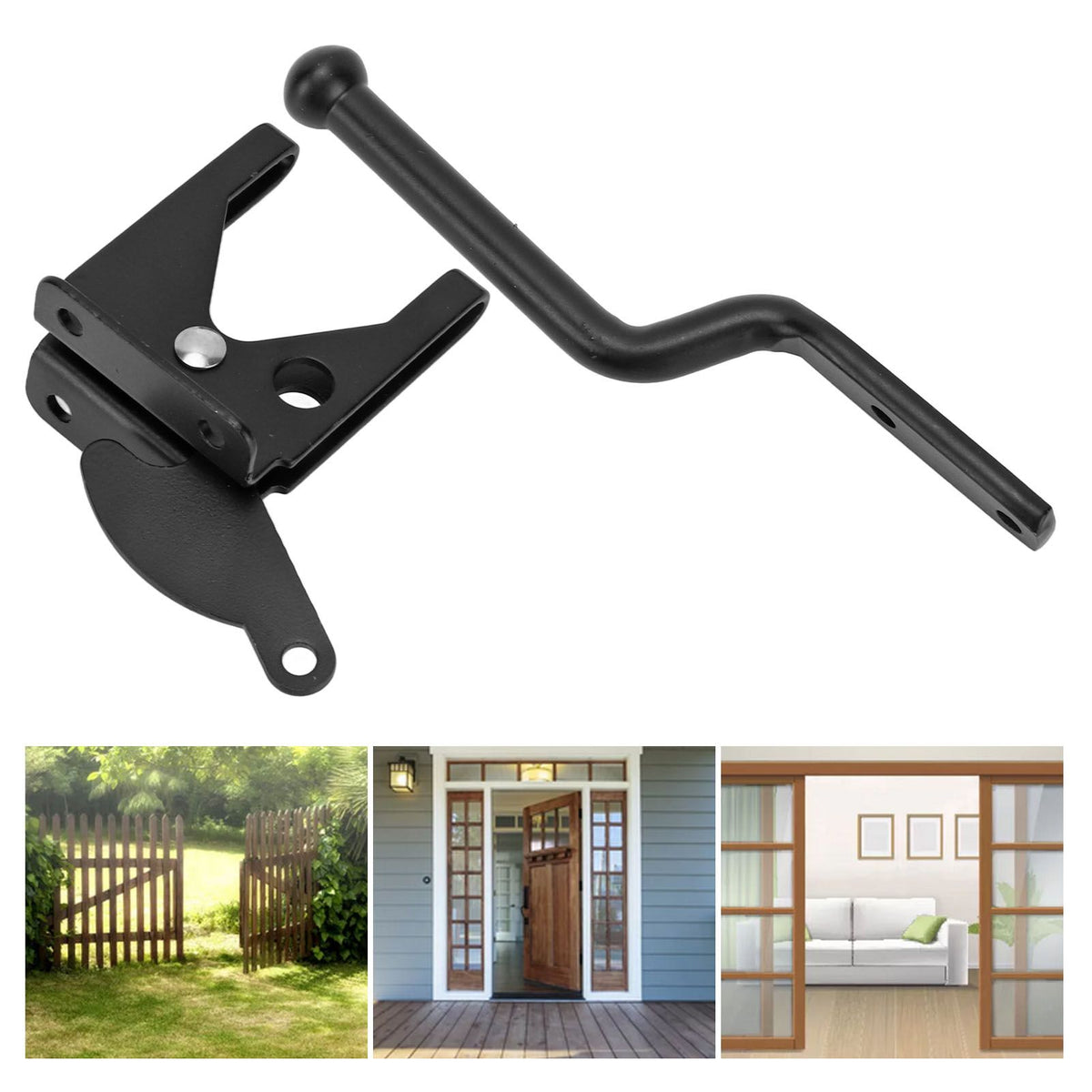Black Door Locks Hasp Latch Carbon Steel Security Padlock Clasp for Sheds Closets Lockers