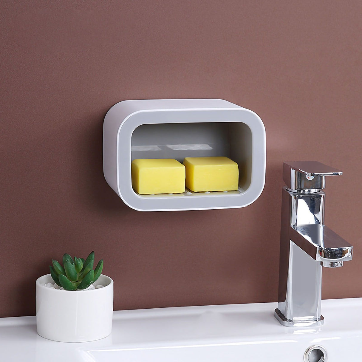 Wall Mount Soap Rack Drain Toilet Suction Disc Punch Free Box Student Dormitory Supplies Nordic 1 Layer Gray