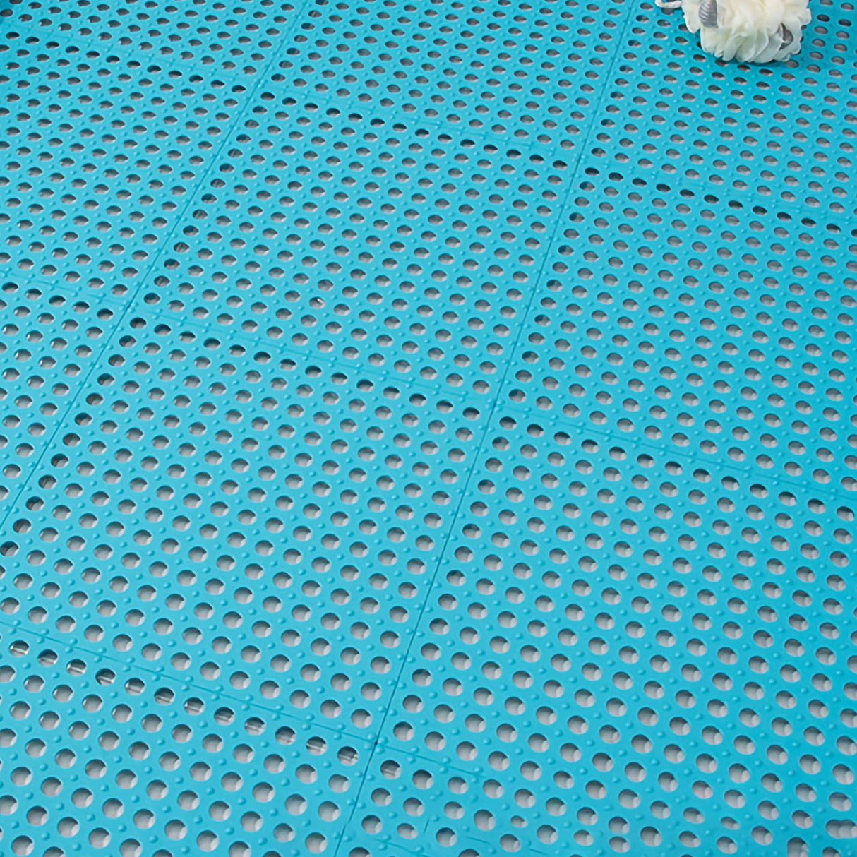 10PCS Suction Cup Floor Mats Anti Slip Plastic Mosaic Bath Mat for Kitchen Bathroom Blue