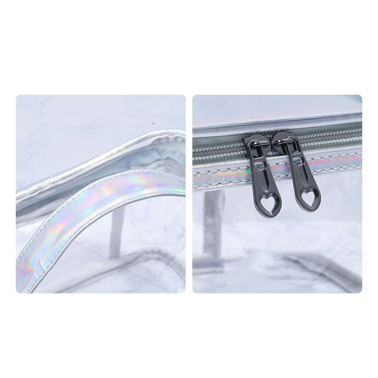 Ladies Cosmetic Bag Transparent Double Layer Waterproof High Capacity Toiletry Storage Bag for Travel Pink