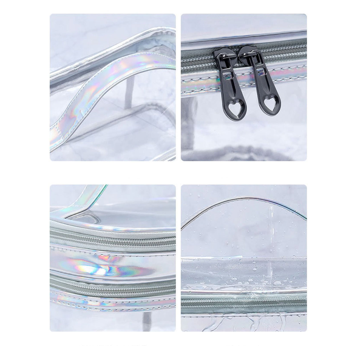 Ladies Cosmetic Bag Transparent Double Layer Waterproof High Capacity Toiletry Storage Bag for Travel Pink