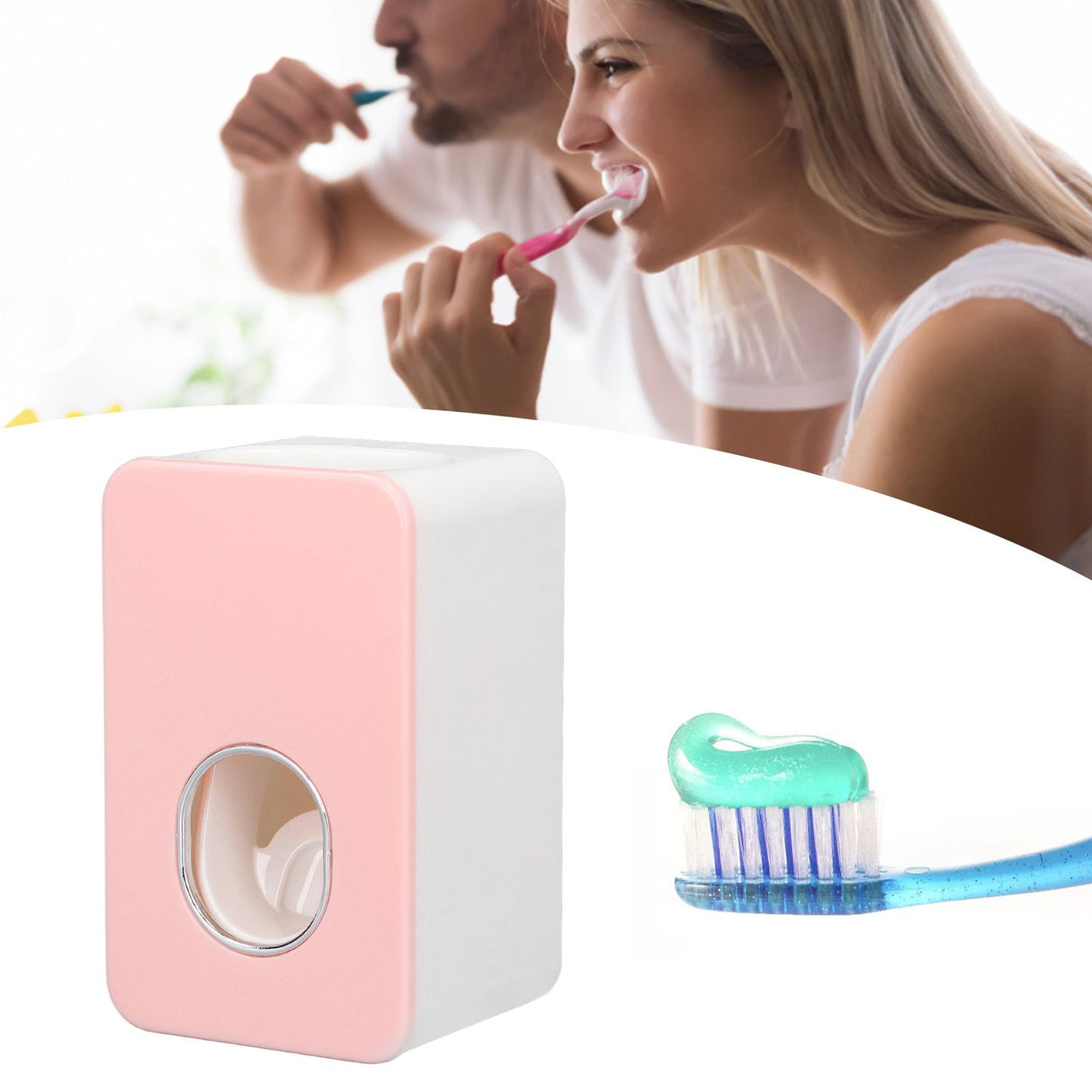 Automatic Toothpaste Dispenser Wall Mounted Easy Installation Toothpaste Squeezer Dispenser for Bathroom Home Pink