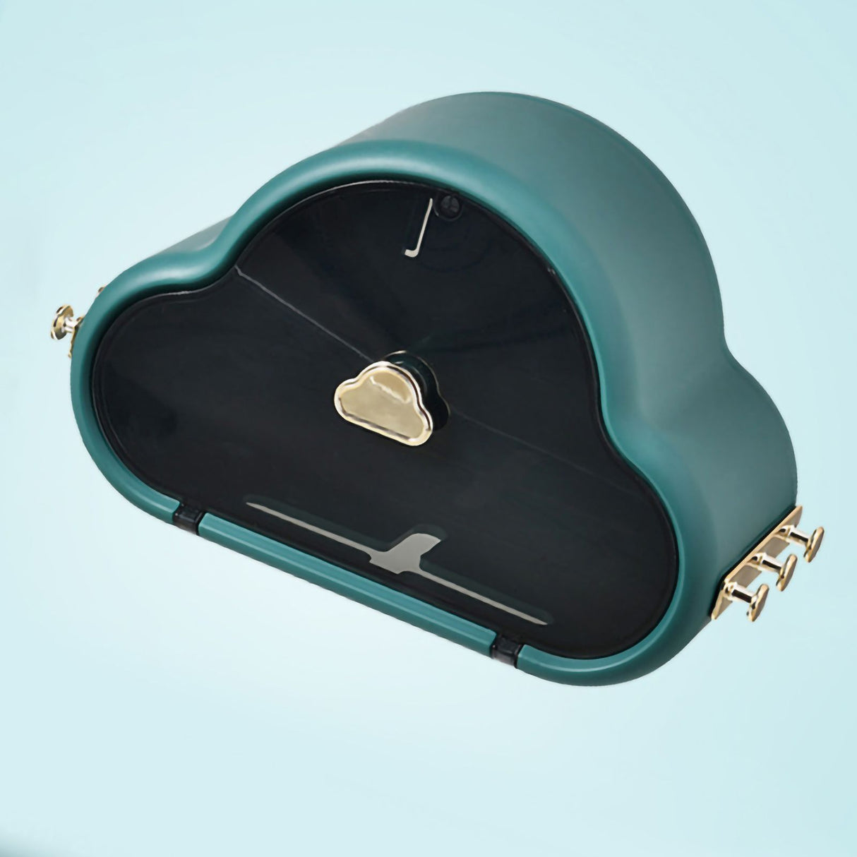 Tissue Holder Wall Mounted Side Hooks Waterproof Simple Fashionable Tissue Box for Bathroom Emerald Black