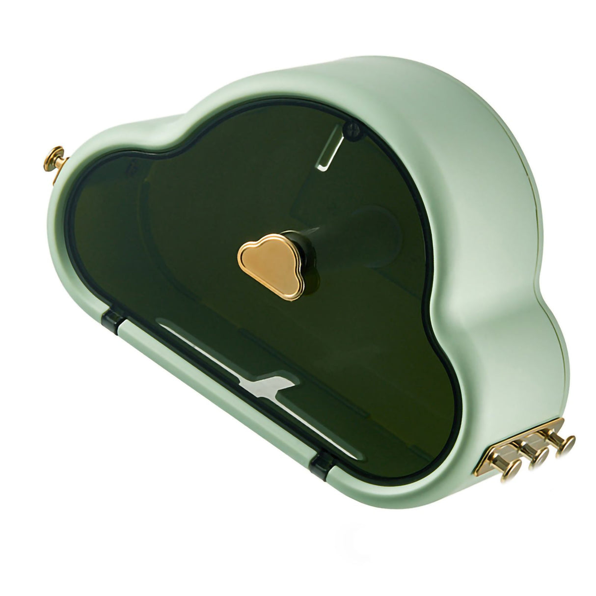 Tissue Holder Wall Mounted Side Hooks Waterproof Simple Fashionable Tissue Box for Bathroom Avocado Green