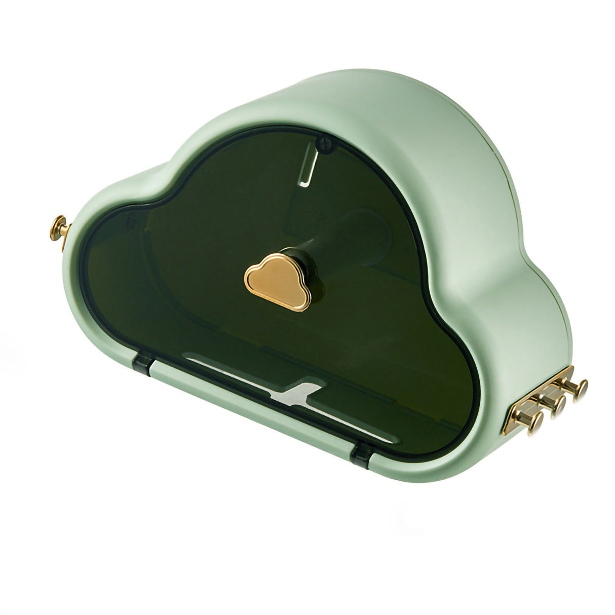 Tissue Holder Wall Mounted Side Hooks Waterproof Simple Fashionable Tissue Box for Bathroom Avocado Green