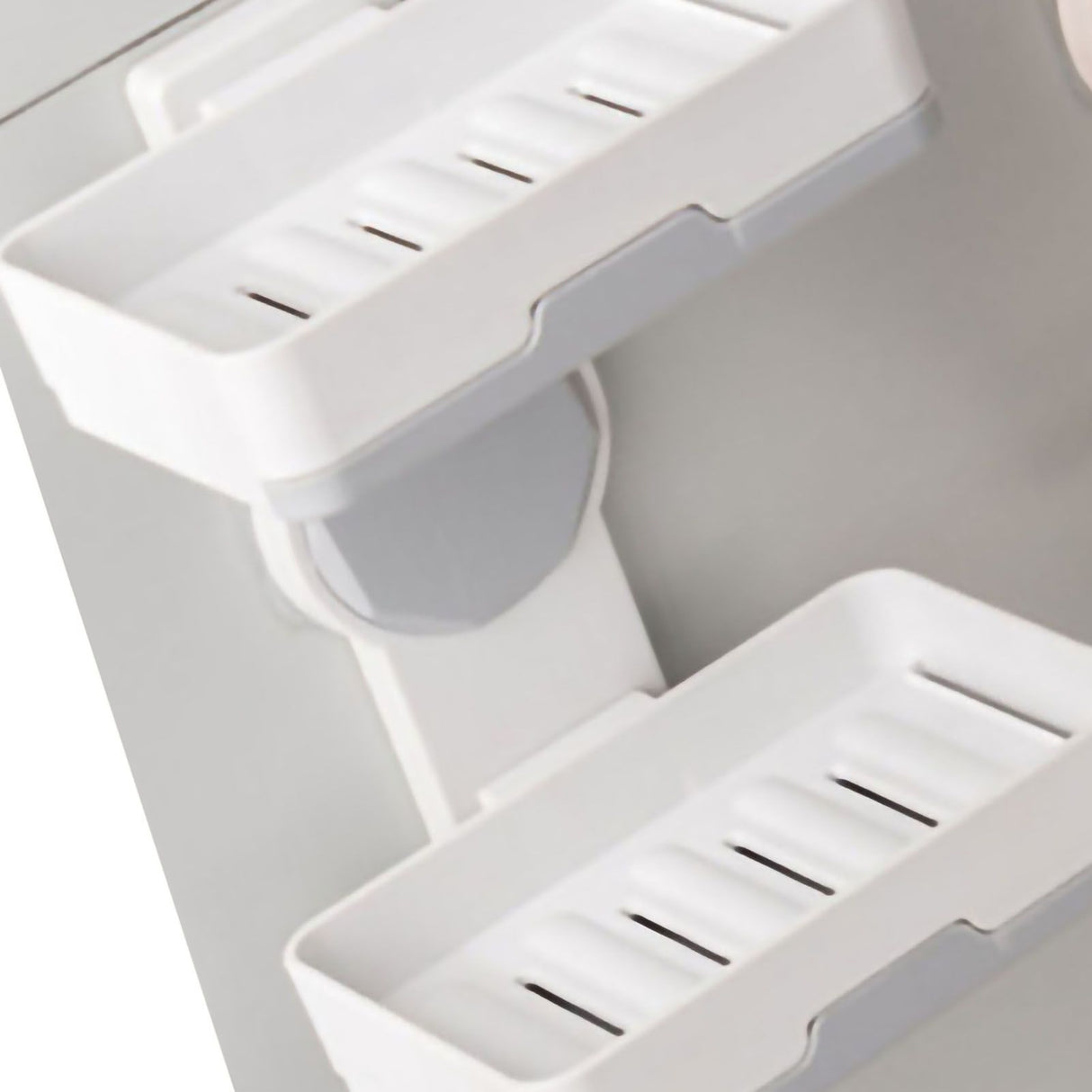 Soap Box Draining Case Holder Rack Plastic Hole Free Installation for Bathroom Toilet Light Gray 2 Layers