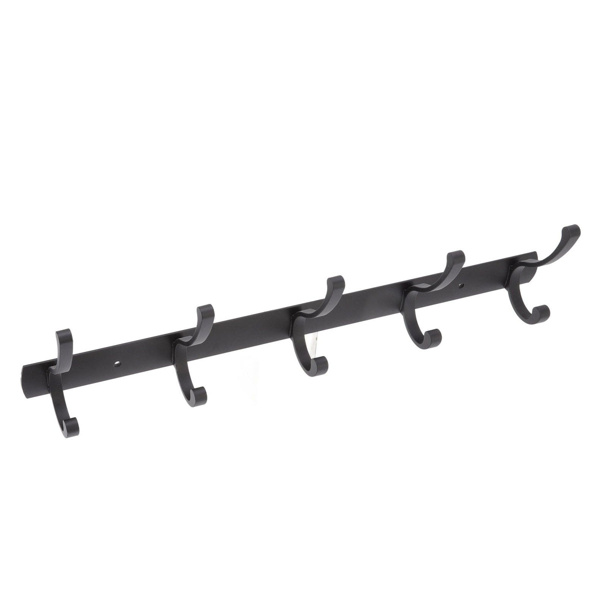 Door Hanging Hooks Modern Minimalist Black 5 Hooks Wall Mounted Thickened Aluminum Bathroom Door Row Hooks Coat Hooks