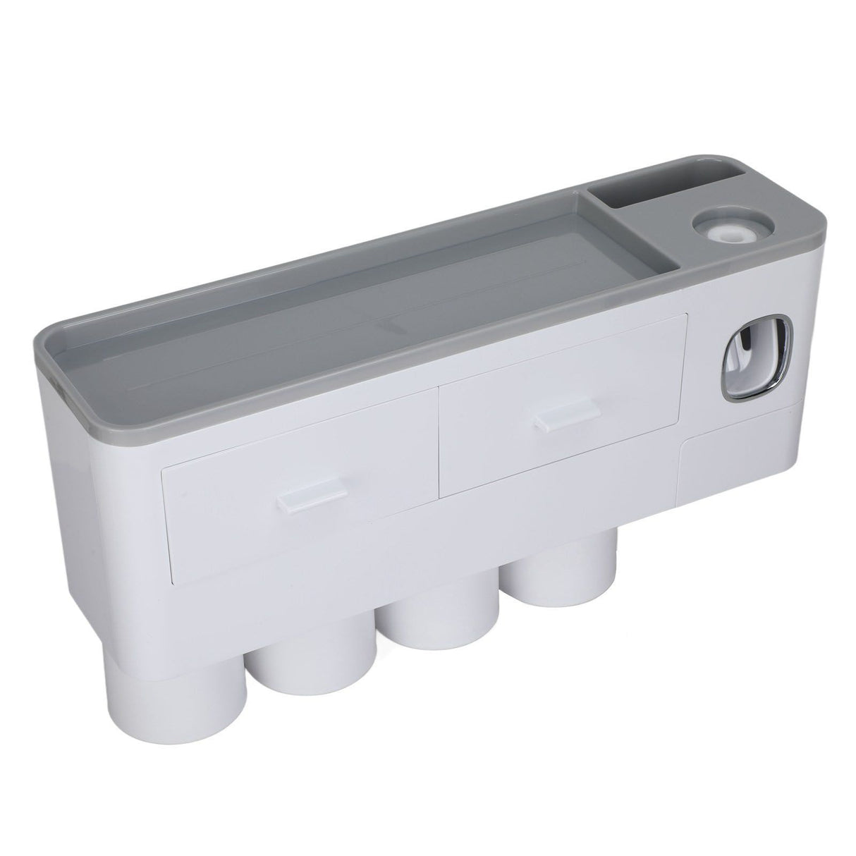Hanging Magnetic Toothbrush Holder Set with Toothpaste Dispenser Squeezer Toiletry Drawer Holder for Bathroom