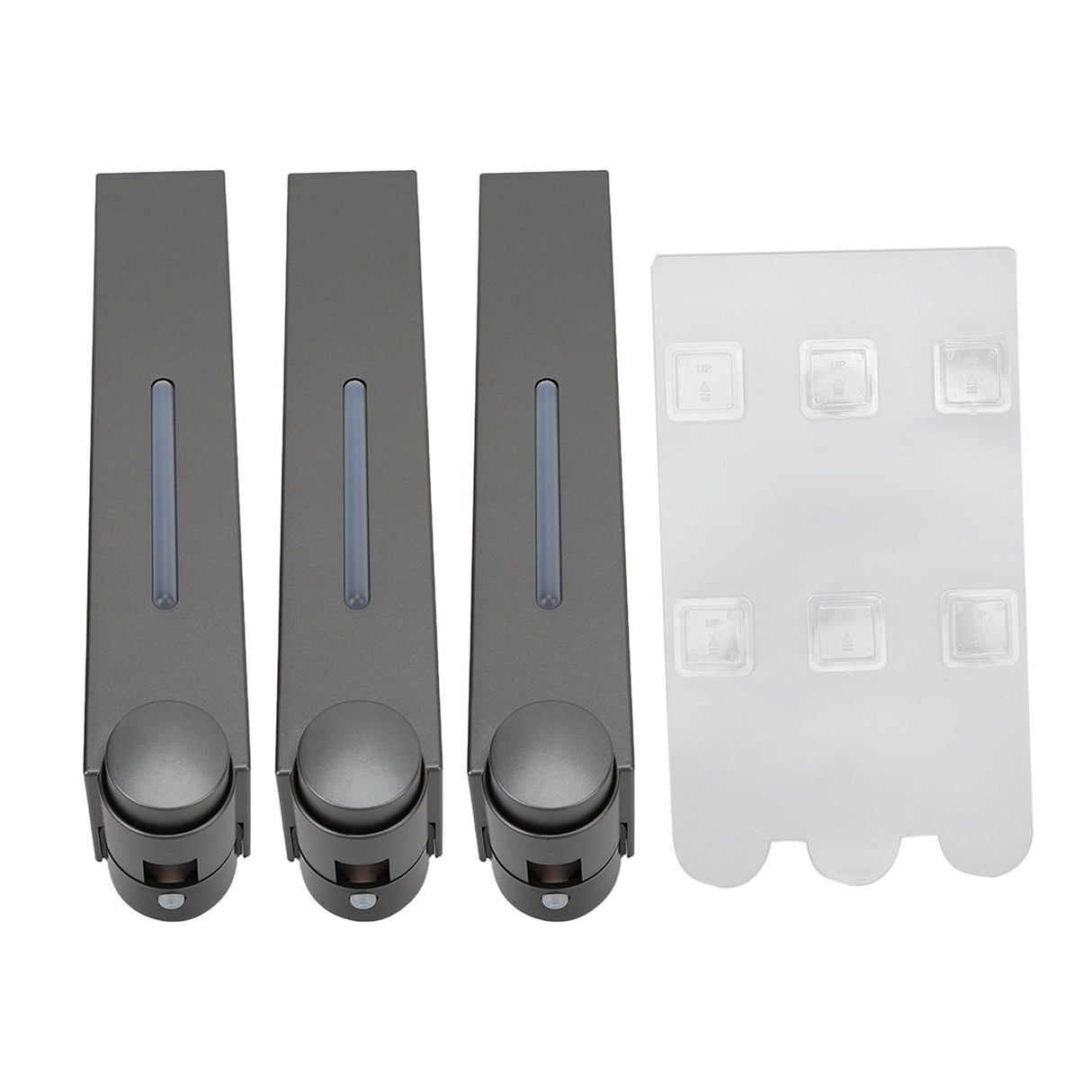 Wall Mounted Liquid Soap Dispensers Back Stick Type Plastic Shampoo Dispenser for Home Hotel School Toilet Grey 6028 3 Cups