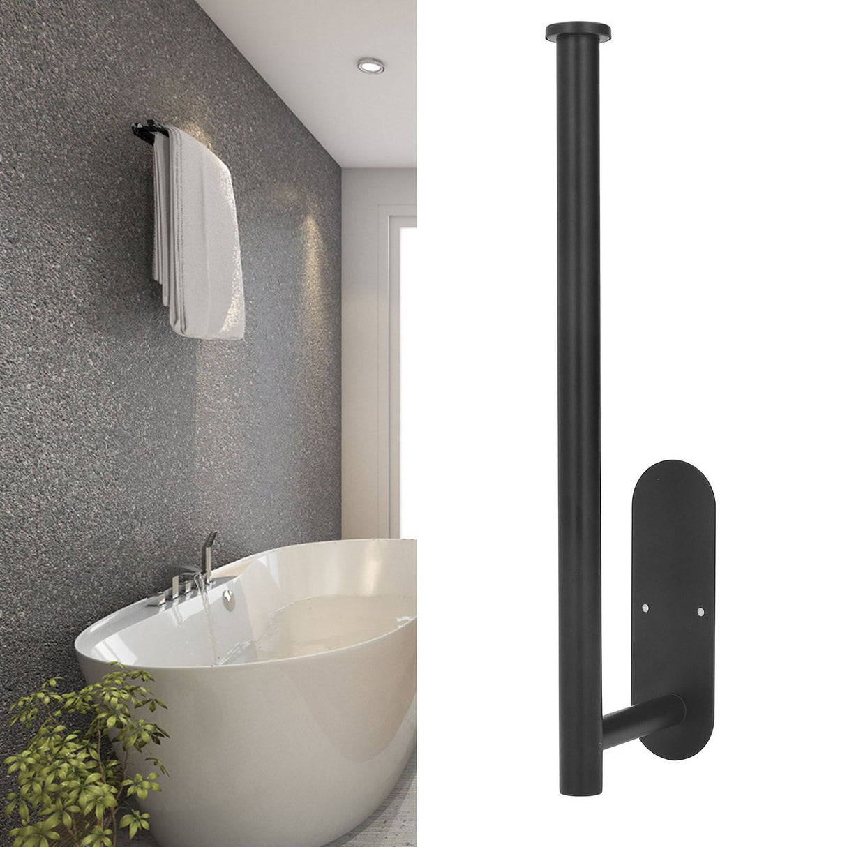 Roll Paper Towel Holders Stainless Steel Under Cabinet Paper Towel Hanging Rack Balck Paper Holder for Bathroom Kitchen