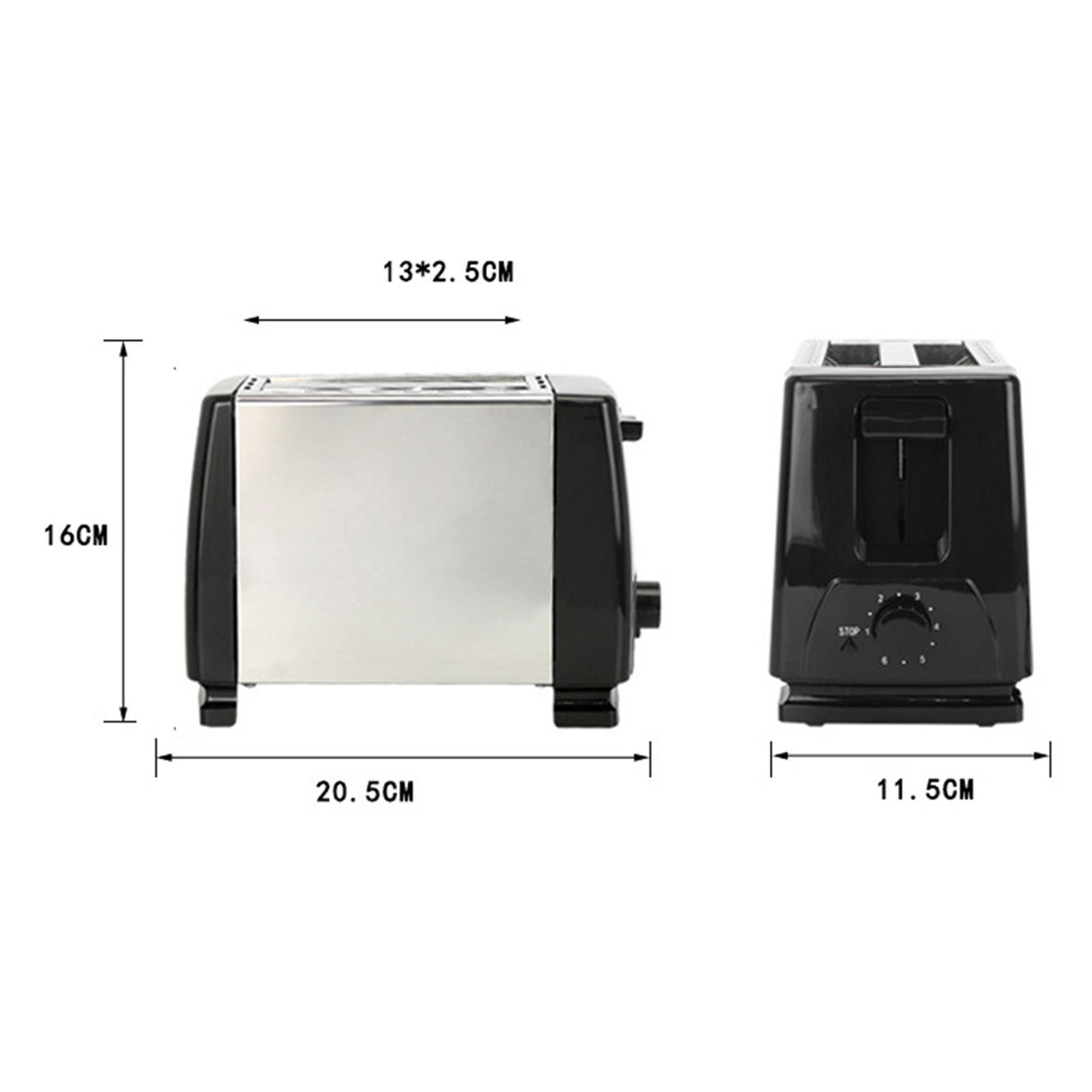 BH 002 Automatic Toaster Multifunctional 2 Slice Toaster Home Breakfast Machine AC 220V Black