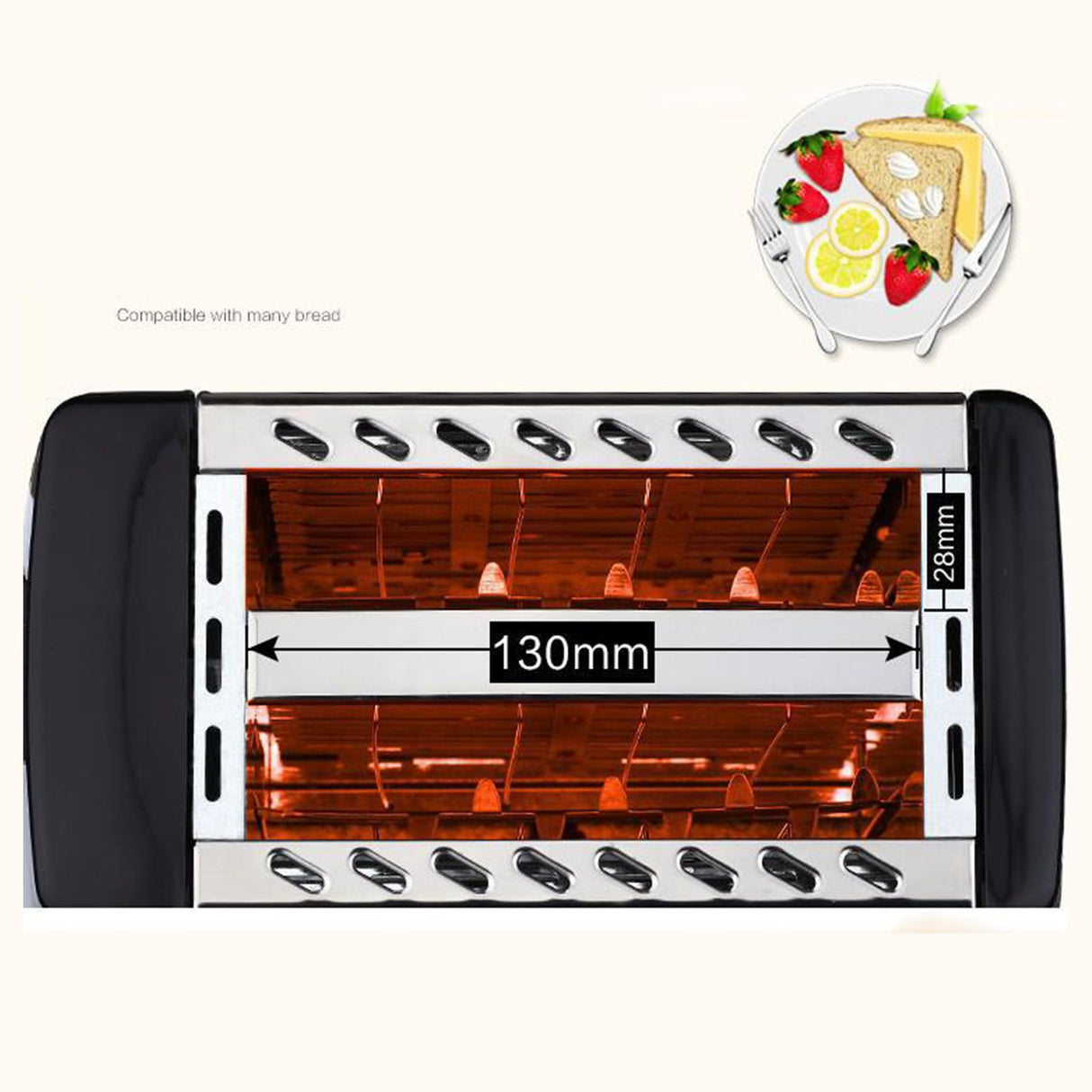 BH 002 Automatic Toaster Multifunctional 2 Slice Toaster Home Breakfast Machine AC 220V Black