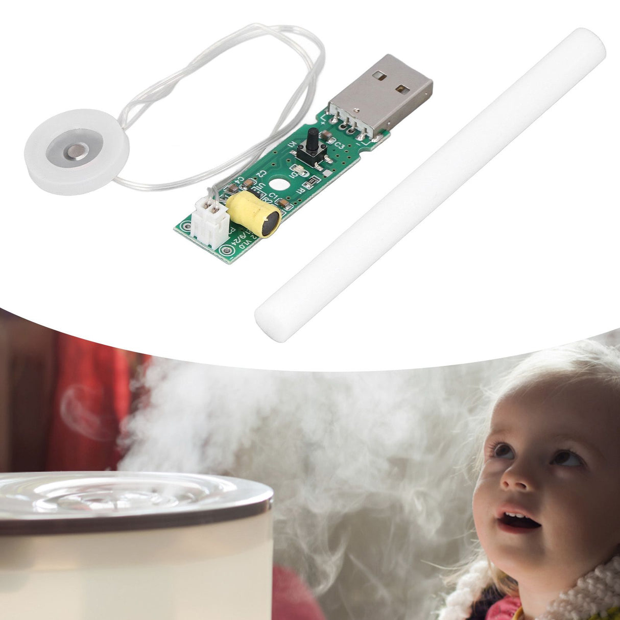 Atomization Module with Switch Control Timing Shutdown Ultrasonic Humidifier 740 Holes 5μm Microporous Atomization Disc