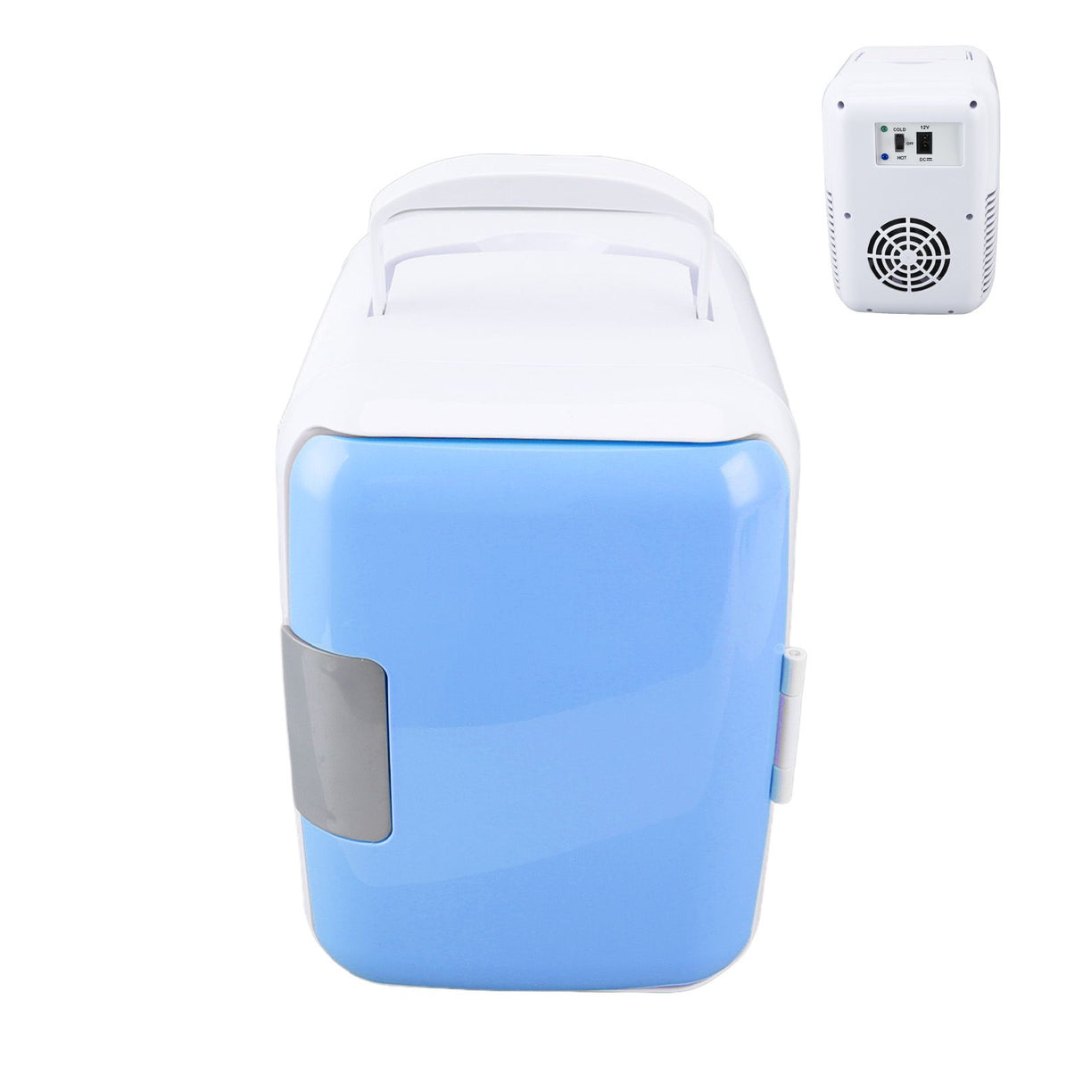 Car Fridge 4 Liters Durable ABS Cosmetic Storage Detachable Partition Portable Mini Fridge for Food Cosmetic Car Blue