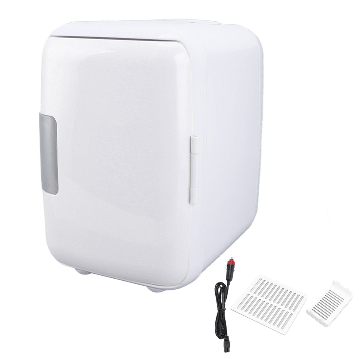 Car Fridge 4 Liters Durable ABS Cosmetic Storage Detachable Partition Portable Mini Fridge for Food Cosmetic Car White