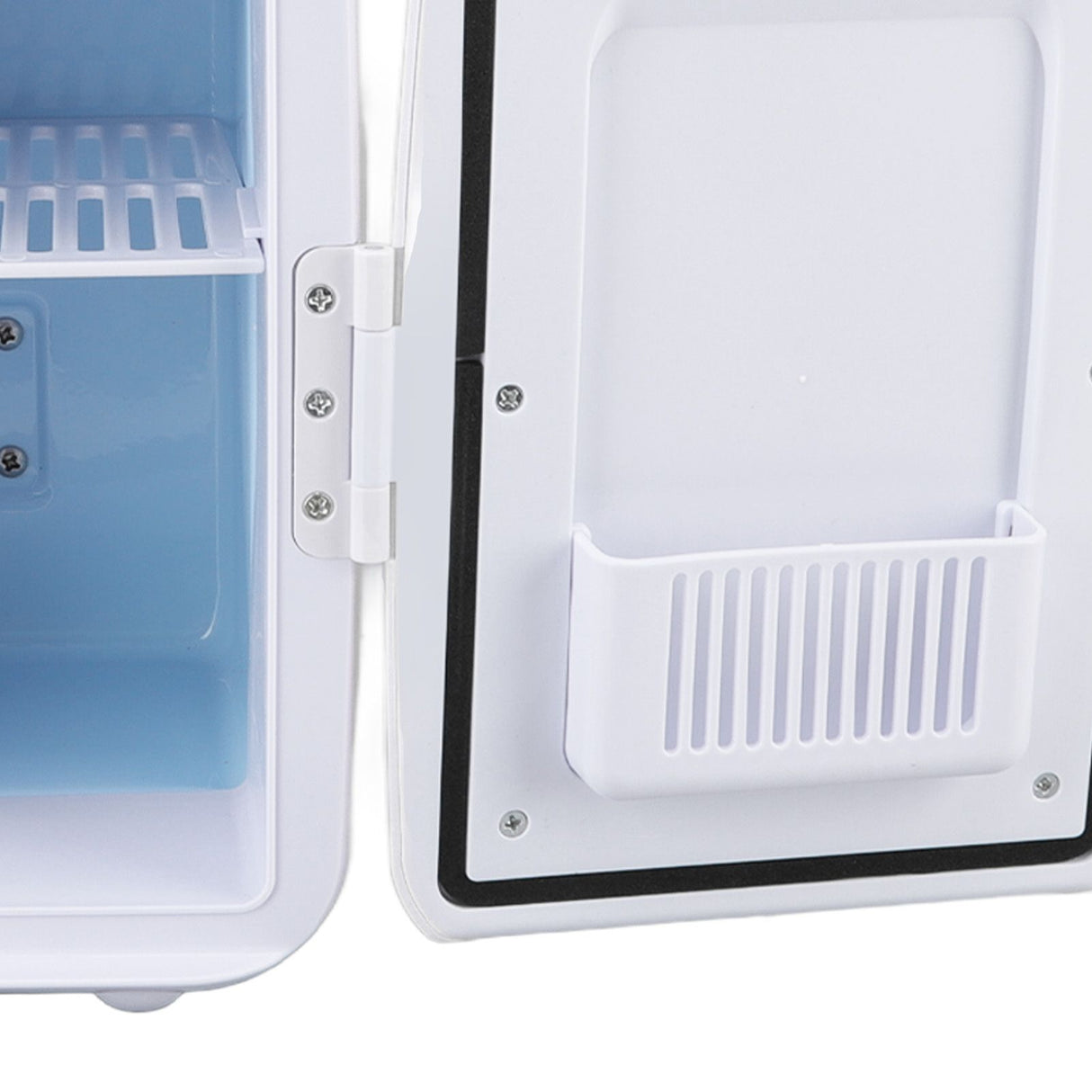 Car Fridge 4 Liters Durable ABS Cosmetic Storage Detachable Partition Portable Mini Fridge for Food Cosmetic Car White