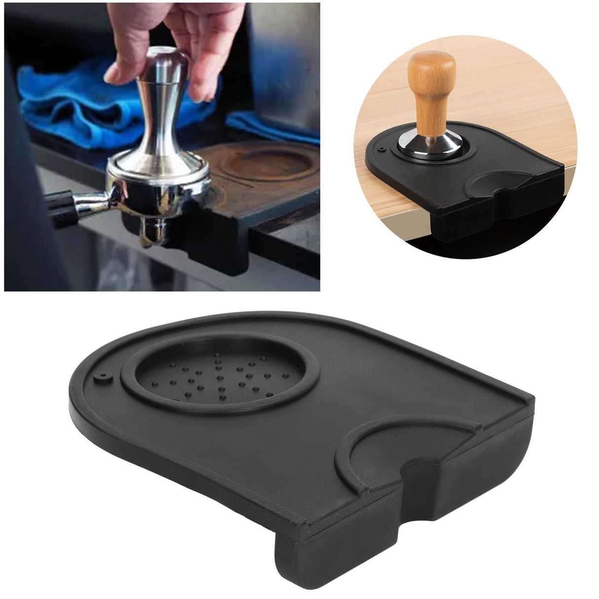 Tamper Mat Silicone High Flexibility Food Grade Silicone Wear Resistant Coffee Tamper Holder Pad