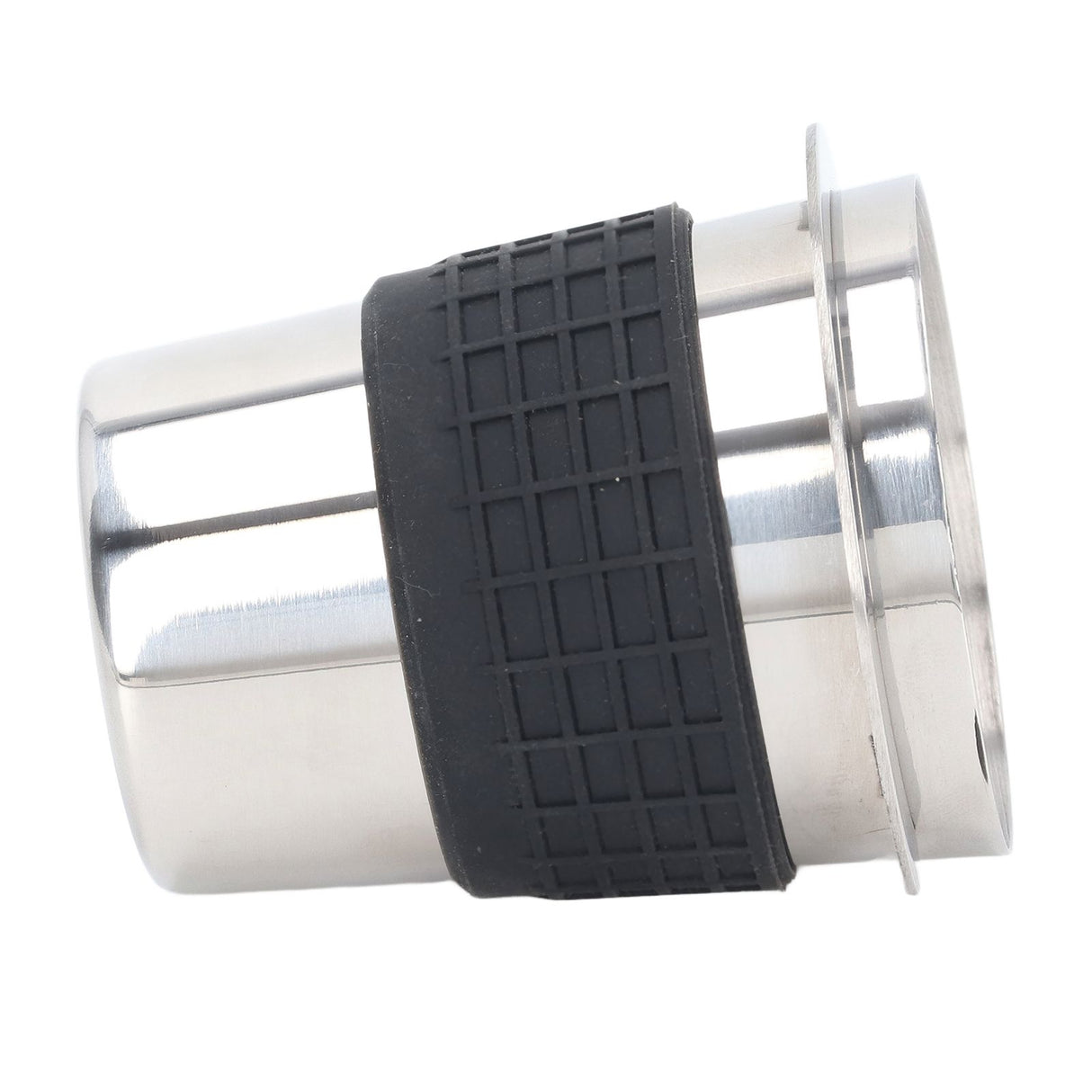 58mm Stainless Steel Coffee Dosing Cup Coffee Machine Handle Receiving Powder Cup with Silicone Ring Stainless Steel Color