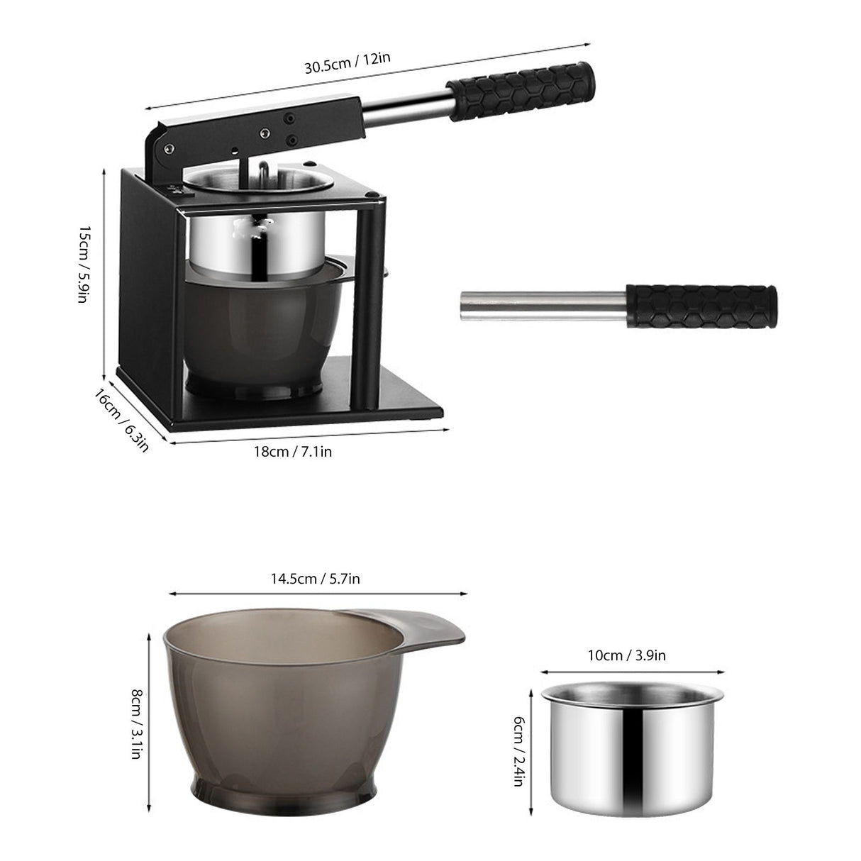 Manual Press Juicer Lever Design 304 Stainless Steel Hand Pressed Juicer Fruit Squeezer with Two Filters