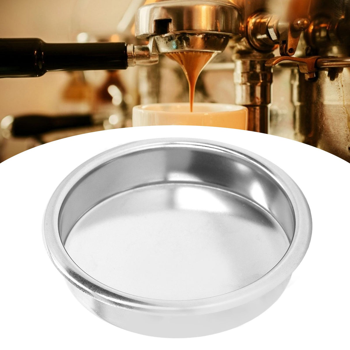 Blind Filter Stainless Steel Wear Resistant Rust Proof 2.3in Coffee Machine Backflush Insert Blind Filter for Home
