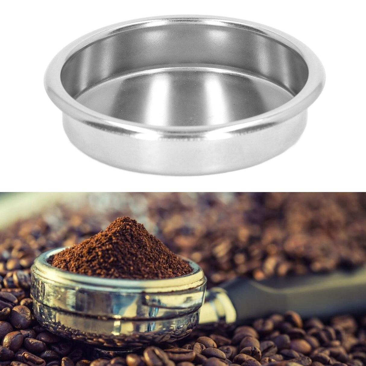 Blind Filter Stainless Steel Wear Resistant Rust Proof 2.3in Coffee Machine Backflush Insert Blind Filter for Home