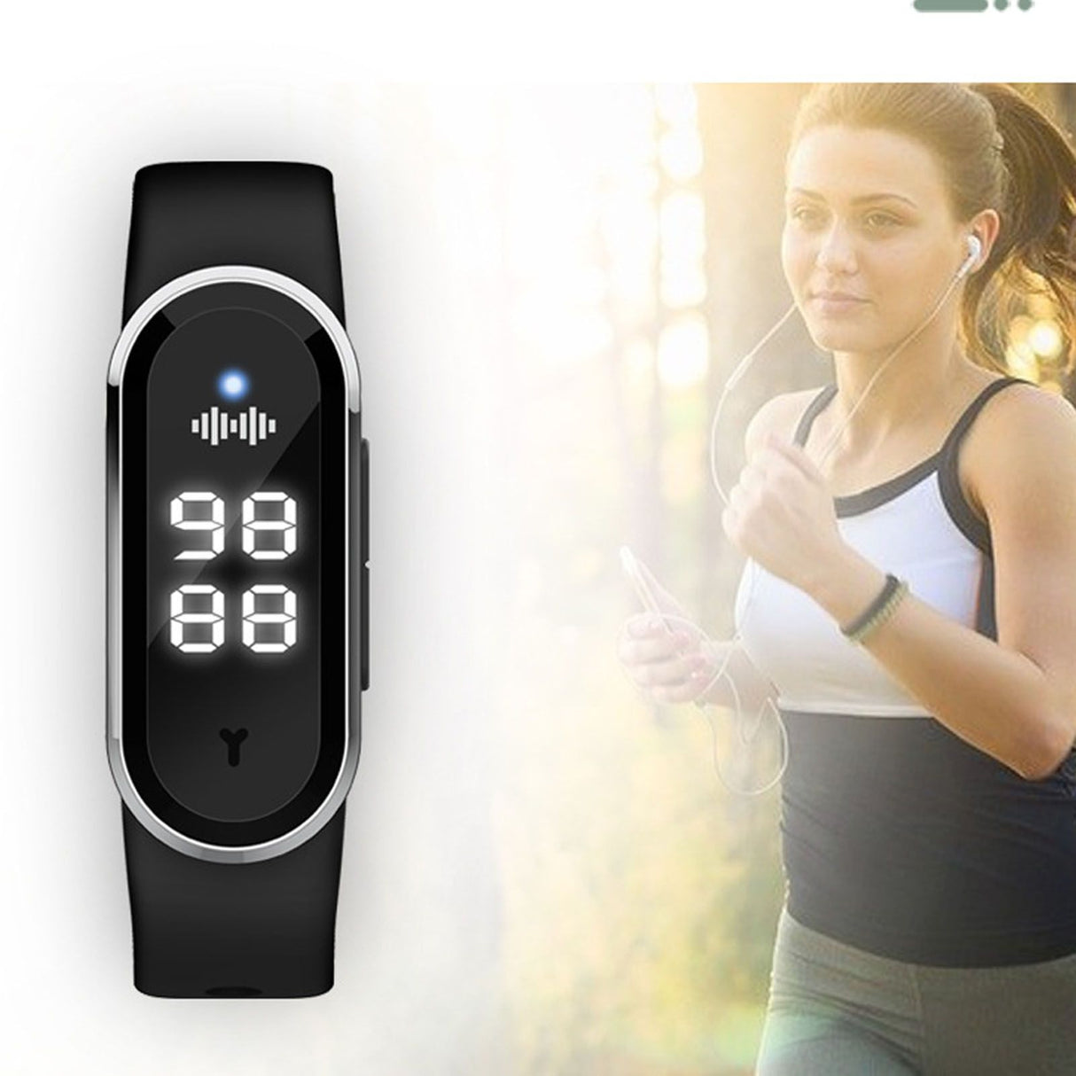 Anti Mosquito Bracelet Watch Silica Gel USB Rechargeable Ultrasonic Mosquito Repellent Bracelet for Outdoor Black