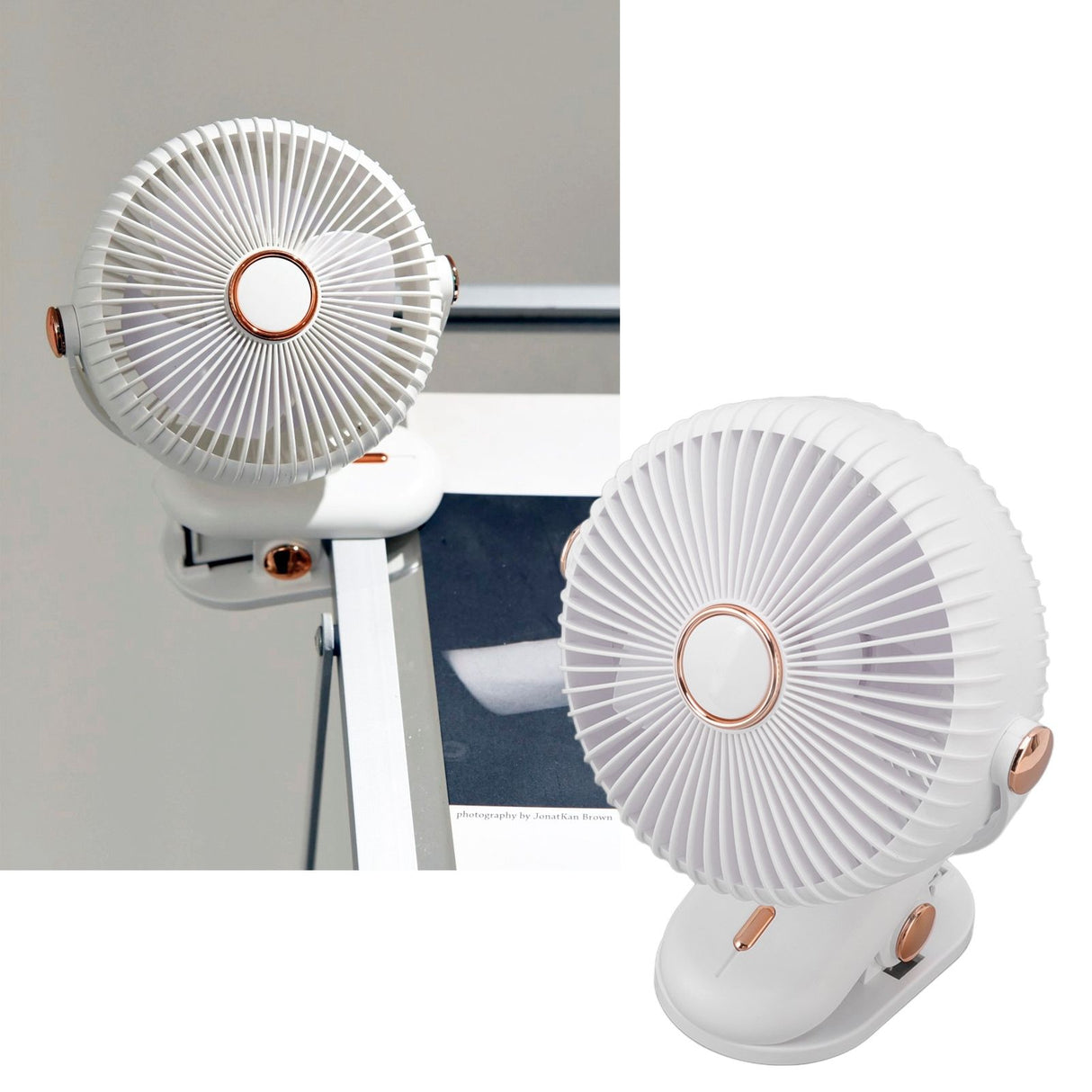 Desk Clip On Fan 3 Wind Speed Safe Design Compact Portable Desktop Fan Clip On Fan for Home Dorm Stroller White