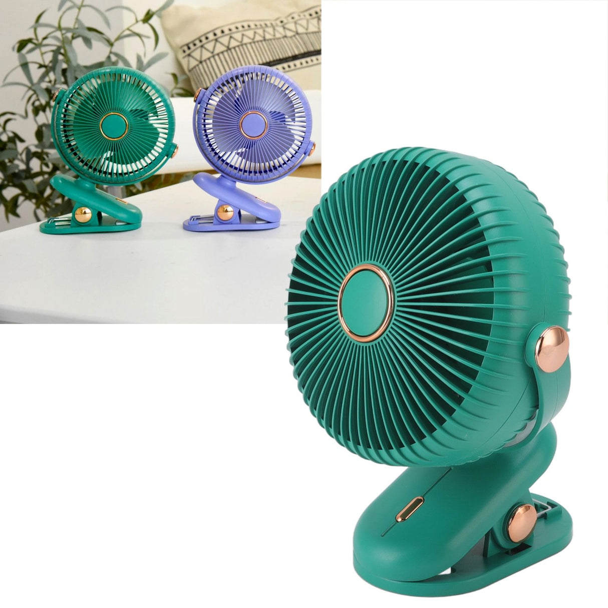 Desk Clip On Fan 3 Wind Speed Safe Design Compact Portable Desktop Fan Clip On Fan for Home Dorm Stroller Green