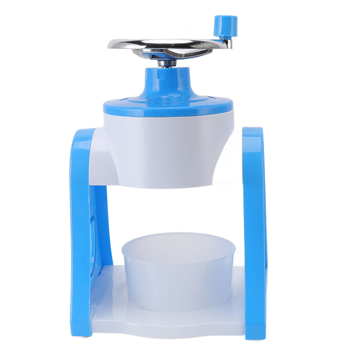 Hand Crank Shaved Ice Machine Stainless Steel Blades Safe Portable Ice Crusher for Home Restaurants Cafes Food Stalls Blue