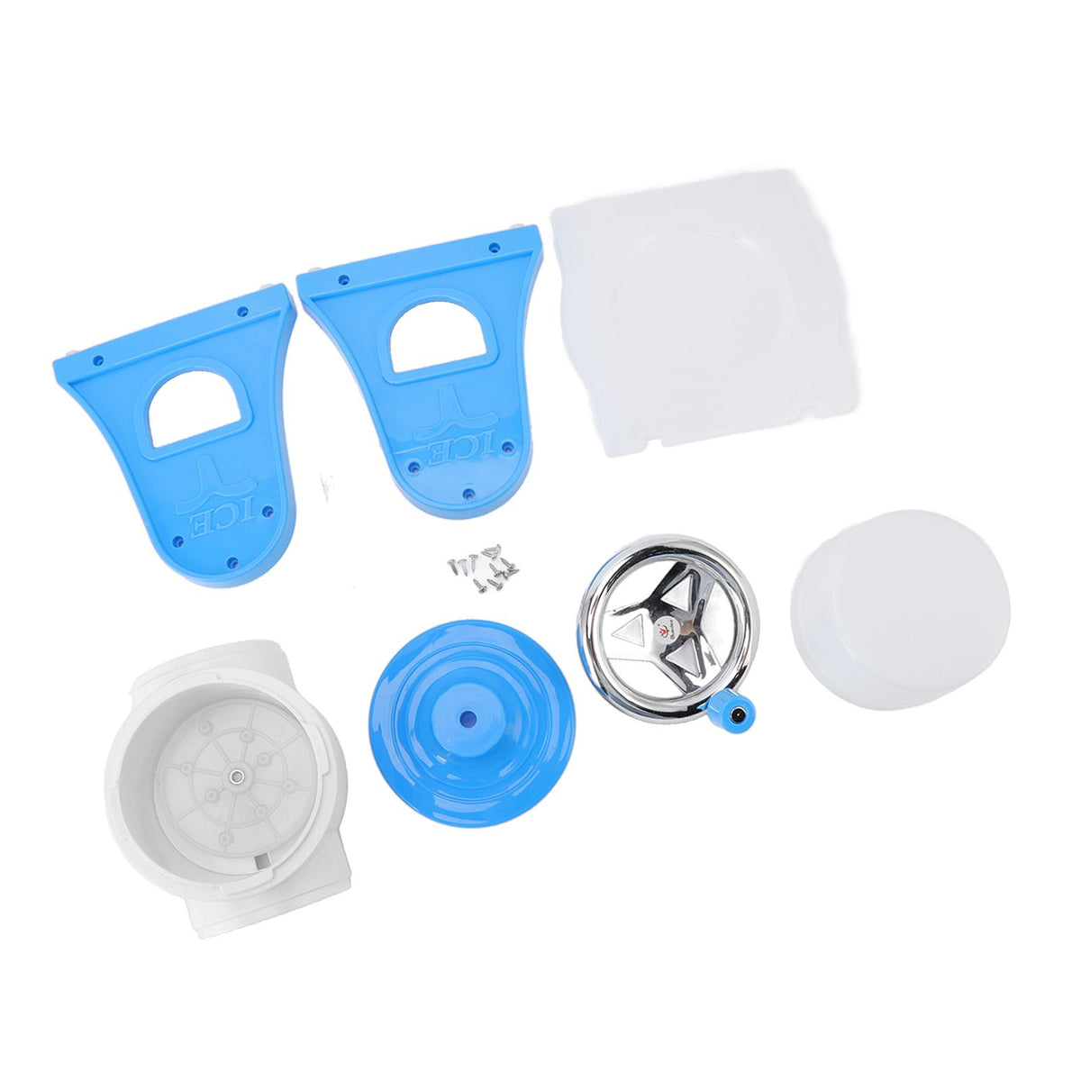 Hand Crank Shaved Ice Machine Stainless Steel Blades Safe Portable Ice Crusher for Home Restaurants Cafes Food Stalls Blue
