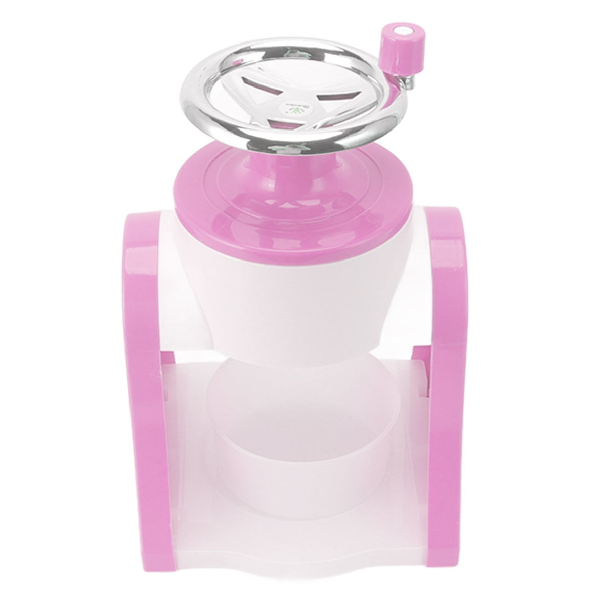 Hand Crank Shaved Ice Machine Stainless Steel Blades Safe Portable Ice Crusher for Home Restaurants Cafes Food Stalls Pink