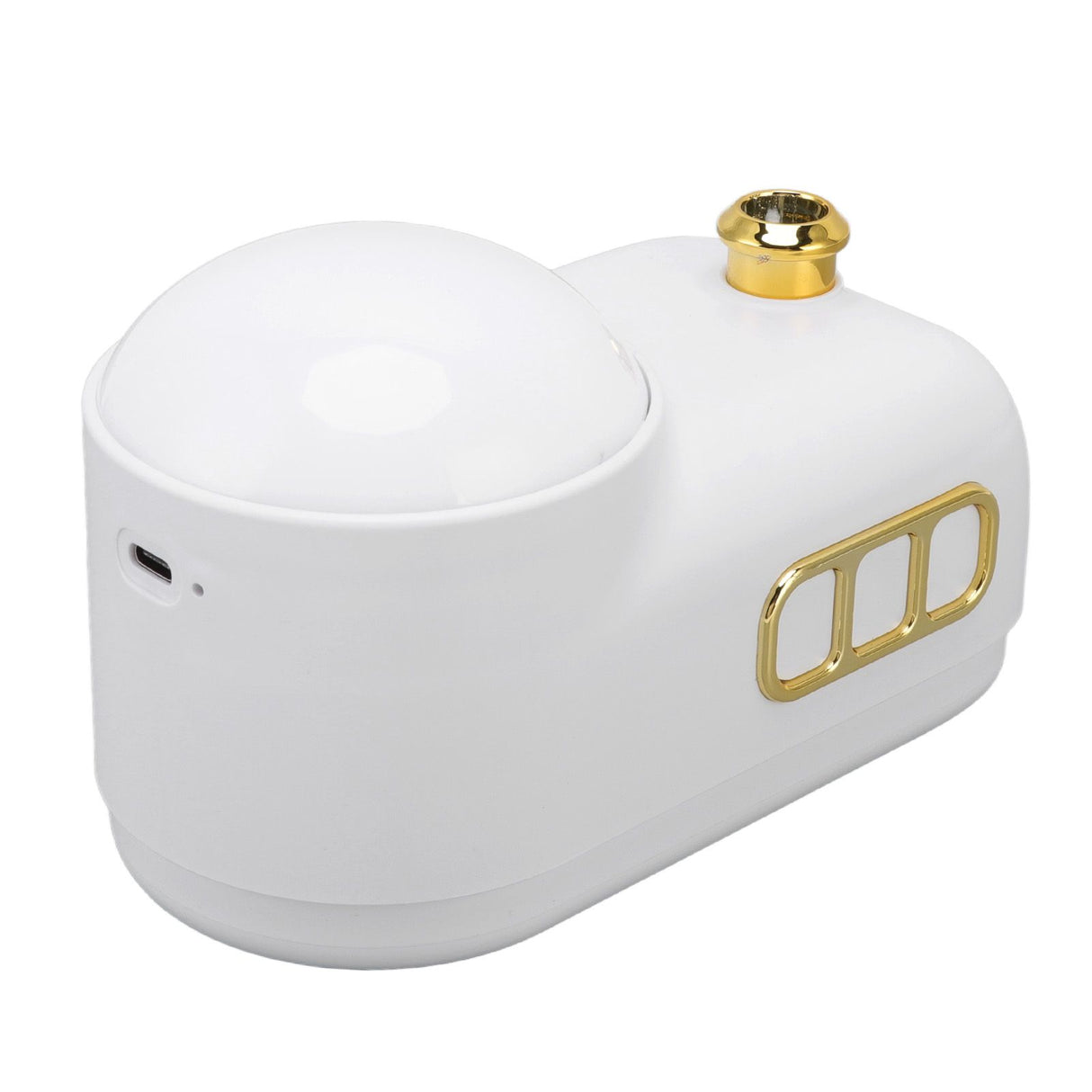 Train Air Humidifier Projector Cartoon Retro Charging Soft Light Desktop Humidifier Night Light for Bedroom Office White