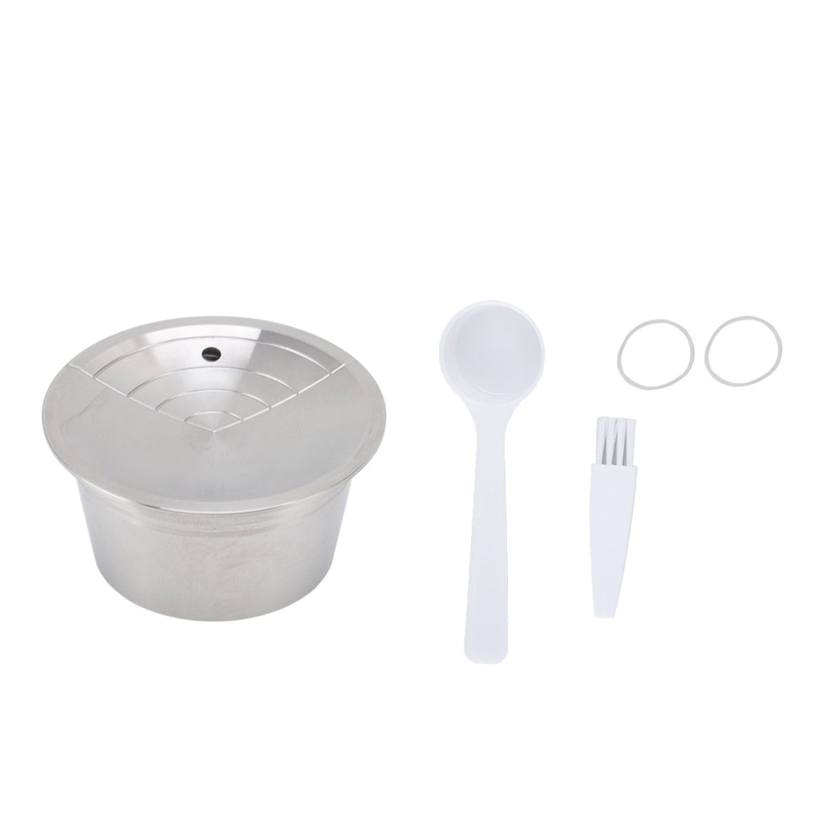 Stainless Steel Coffee Capsule Kit Reusable Filter Gasket Brush Spoon Powder Pressing Plate for EDG DG325