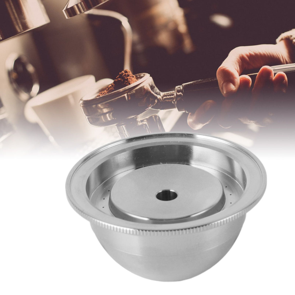 Reusable Coffee Capsule Filter Stainless Steel Refillable Coffee Machine Pod with Spoon Brush